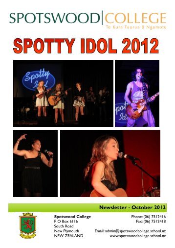 Newsletter - October 2012 - Spotswood College