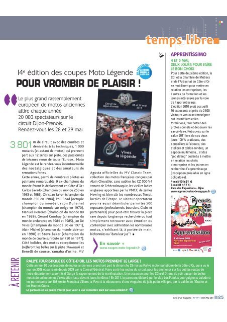 TÃ©lÃ©charger CÃ´te-d'Or Magazine NÂ°111 - Avril / Mai 2011 en PDF