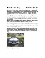 My Studebaker Story By Frederick B. Hall - Studebaker Drivers Club ...