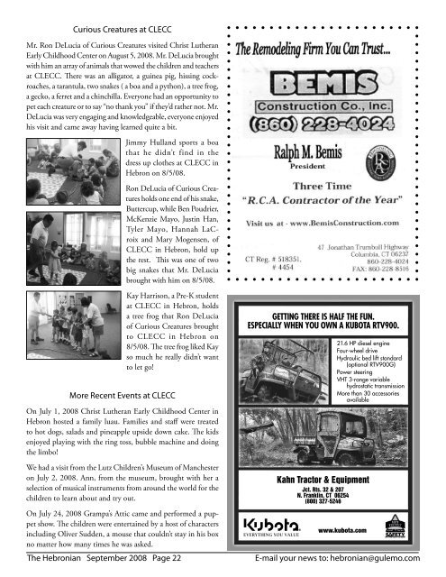 Volume 7, Issue 2 For And About Hebron September 1, 2008 - Gulemo