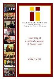 Learning at Cardinal Heenan - Cardinal Heenan Catholic High School