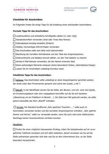 Checkliste fÃ¼r Anschreiben (PDF)