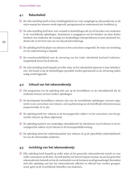 Checklist rekenen Protocol ERWD MBO - Volgens Bartjens