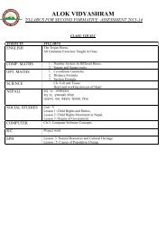 alok vidyashram syllabus for second formative assessment 2013-14