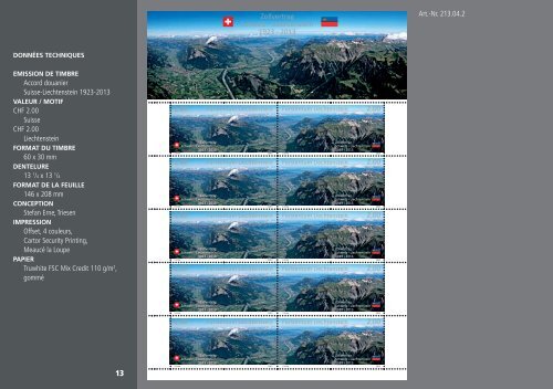 Emission de Timbres 4. mars 2013 (19MB) - Philatelie Liechtenstein