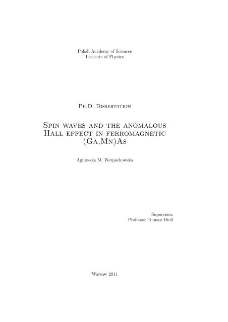 Spin waves and the anomalous Hall effect in ferromagnetic (Ga,Mn)As