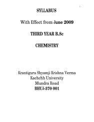 Third Year B.Sc. Chemistry