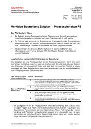 Merkblatt Beurteilung Zeitplan - Prozesseinheiten PE - igkg-schwyz