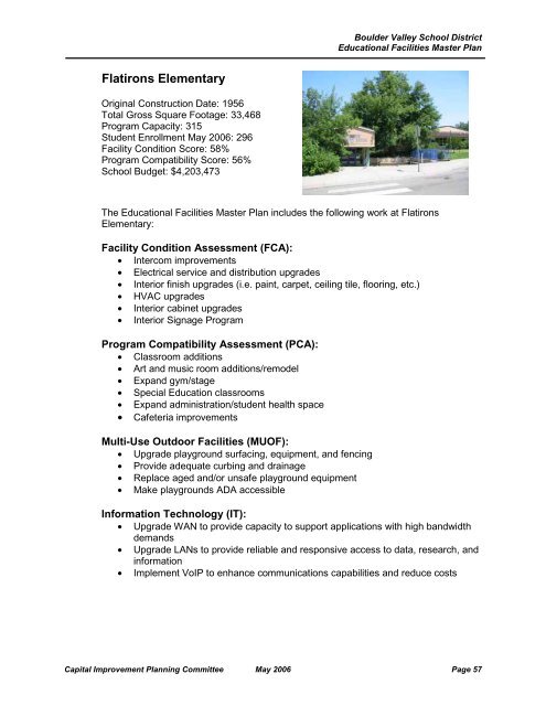 Boulder Valley School District Educational Facilities Master Plan