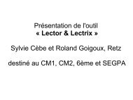 PrÃ©sentation de l'outil Â« Lector & Lectrix Â» Sylvie CÃ¨be et ... - Amiens 4