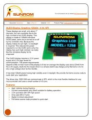 OLED Display, Graphics 128x64 - 3.3V, SPI Features - Sunrom ...