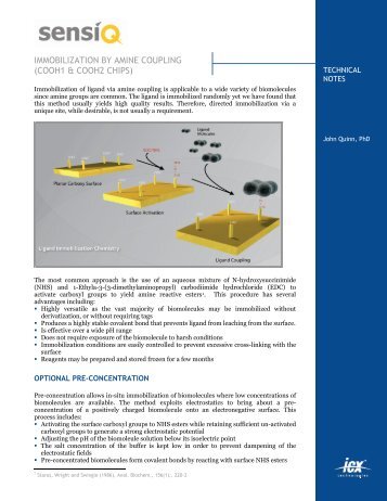 immobilization by amine coupling