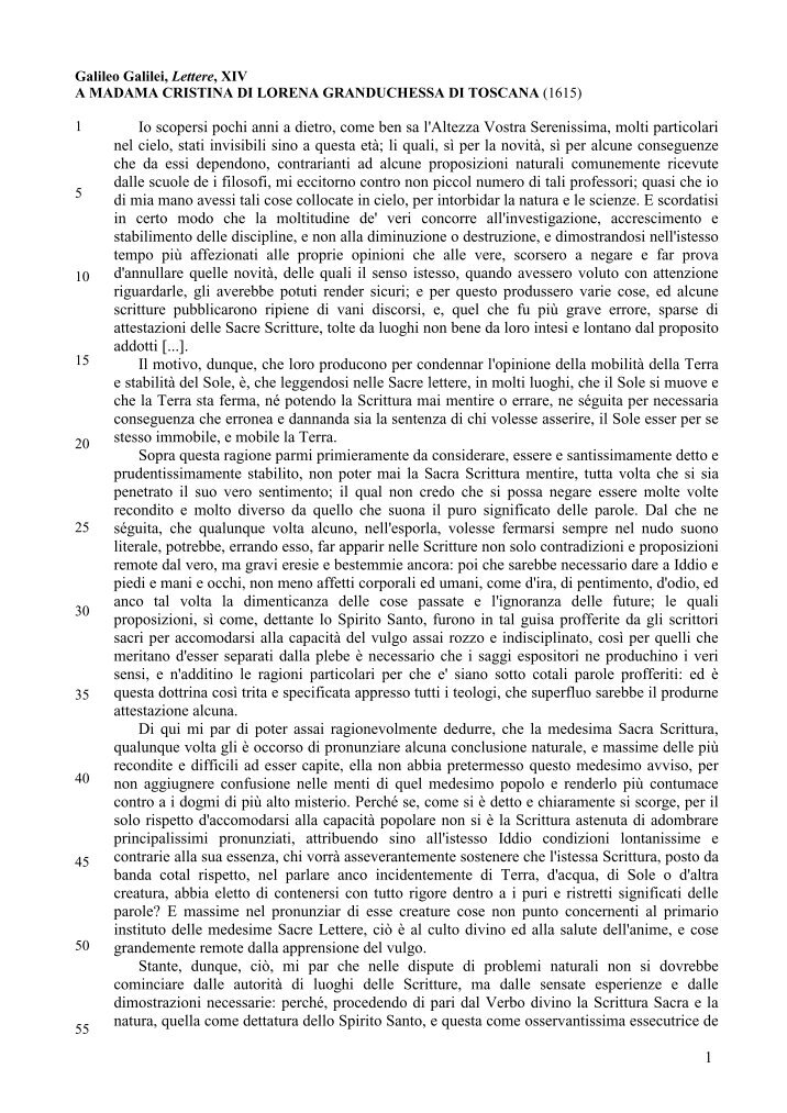 Lettera A Cristina Di Lorena Riassunto