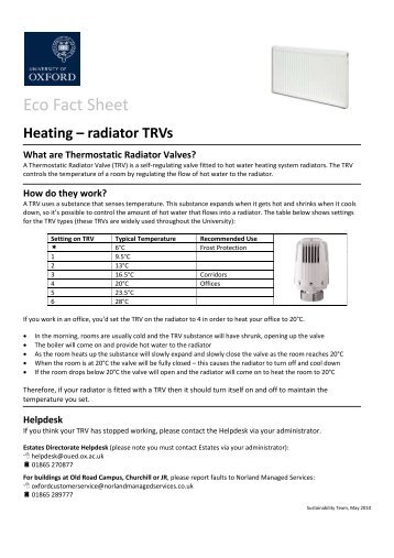Eco Fact Sheet - University of Oxford