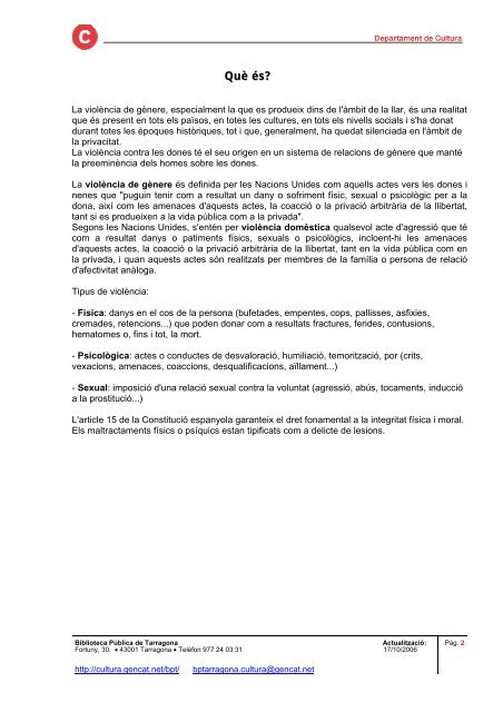 Contra la violÃ¨ncia de gÃ¨nere - Policia Local de Santa Cristina d'Aro