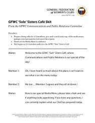 'Sole Sister' Cafe script - General Federation of Women's Clubs