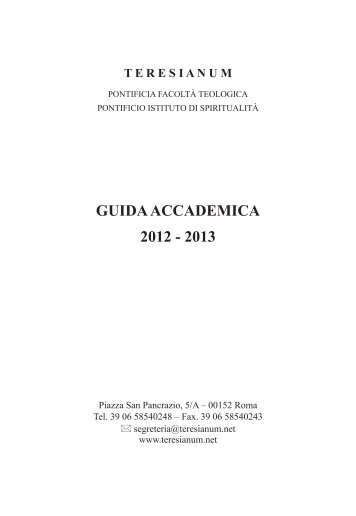 GUIDA ACCADEMICA 2012 - 2013 - Teresianum