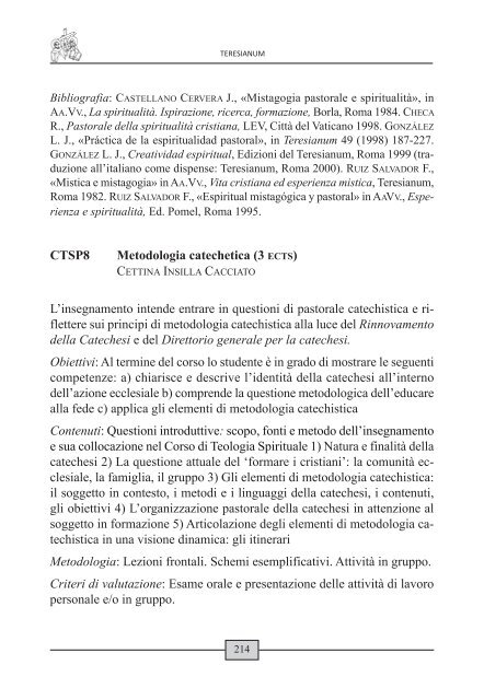 GUIDA ACCADEMICA 2012 - 2013 - Teresianum