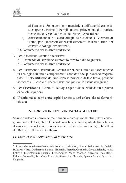 GUIDA ACCADEMICA 2012 - 2013 - Teresianum