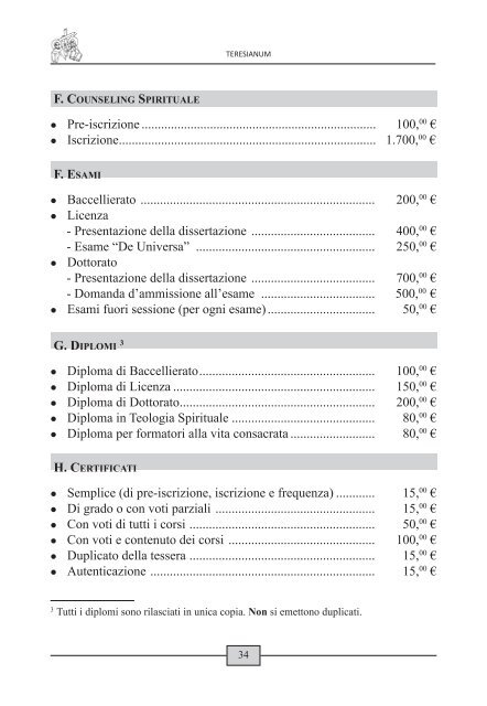 GUIDA ACCADEMICA 2012 - 2013 - Teresianum