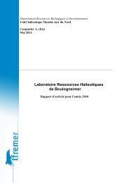 Rapport annuel 2010 du Laboratoire Ressources ... - Ifremer