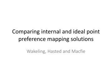 Comparing internal and ideal point preference mapping solutions