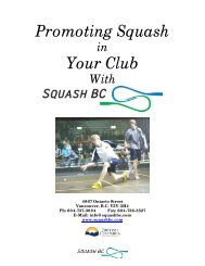 The Anatomy of a Squash Player: - Squash BC