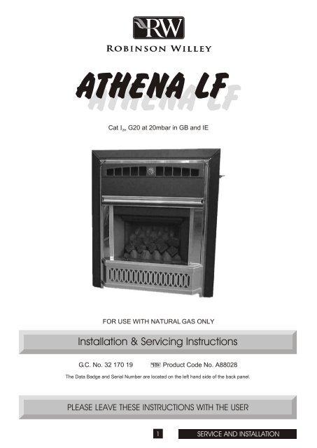 Athena LF NG Installation Instructions Part No 989882 - Free boiler ...