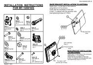 FOR MT-120018/E INSTALLATION INSTRUCTIONS