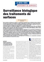 Surveillance biologique des traitements de surfaces - Aqua-tools