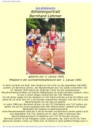 Athletenportrait Bernhard Lehmer geboren am: 5. Januar 1954 ...