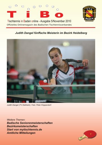 Ausbabe November 2010 - Tischtennis Bezirk Heidelberg