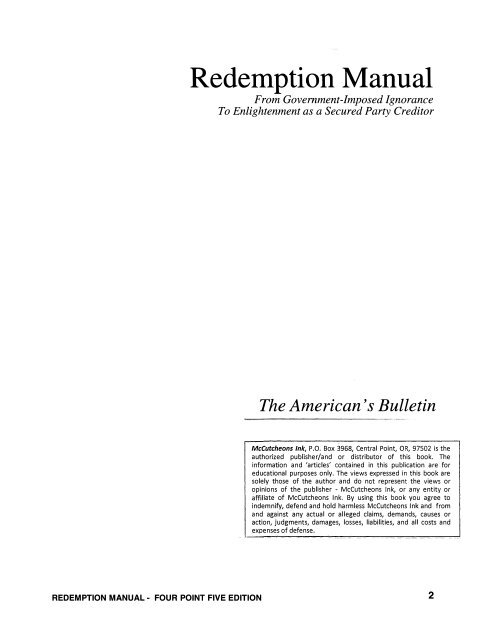 redemption manual 4.5 edition