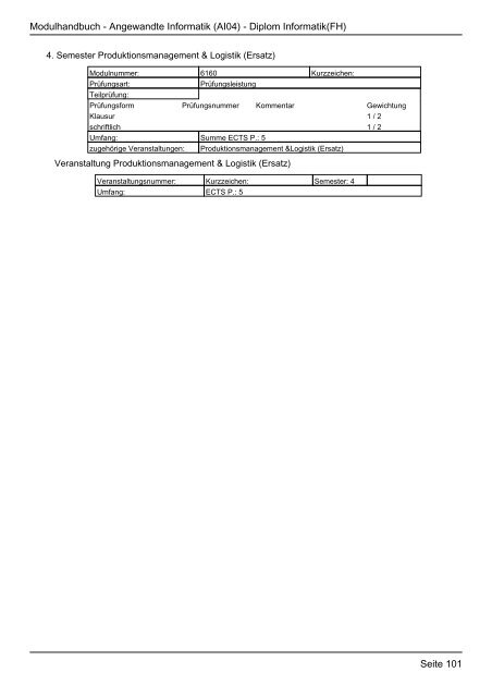 Diplom Informatik(FH) - FHInfo - Fachhochschule Kaiserslautern