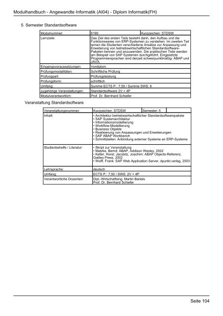 Diplom Informatik(FH) - FHInfo - Fachhochschule Kaiserslautern