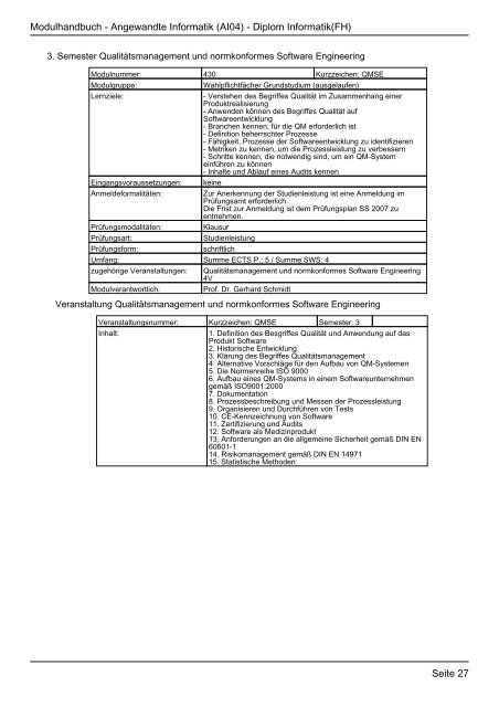 Diplom Informatik(FH) - FHInfo - Fachhochschule Kaiserslautern