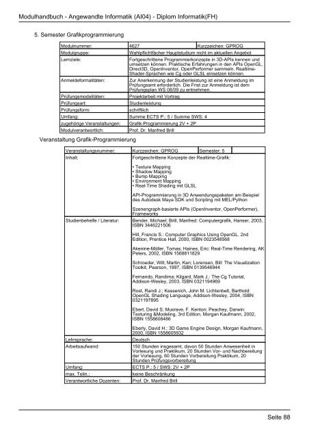 Diplom Informatik(FH) - FHInfo - Fachhochschule Kaiserslautern