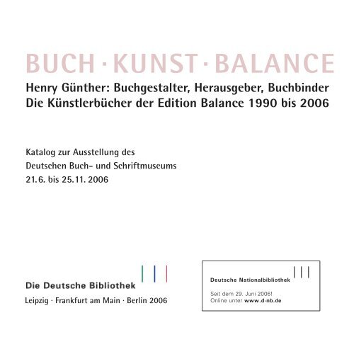 Buch . Kunst . Balance - Deutsche Nationalbibliothek