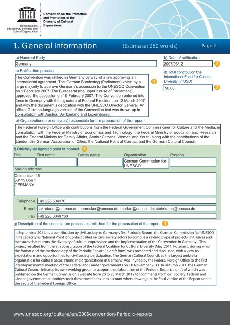 Annex Form - Deutsche UNESCO-Kommission