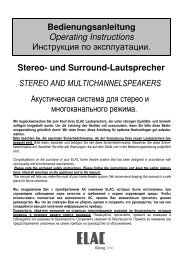 Stereo- und Surround-Lautsprecher STEREO AND ... - Elac