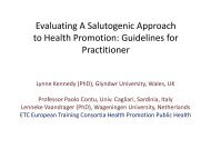 Evaluating A Salutogenic Approach to Health Promotion - Iuhpe ...