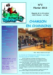 CHAMSON EN CHANSONS - CitÃ© scolaire AndrÃ© Chamson