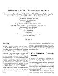 Introduction to the HPC Challenge Benchmark Suite - Utk