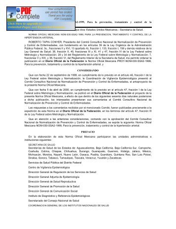 NOM-030-SSA2-1999, Para la prevenciÃ³n, tratamiento y control de ...