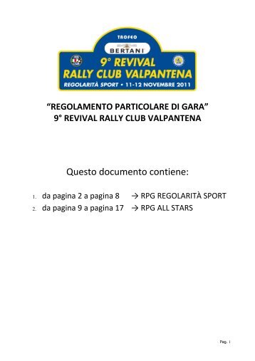 Regolamento - Rally Club Valpantena