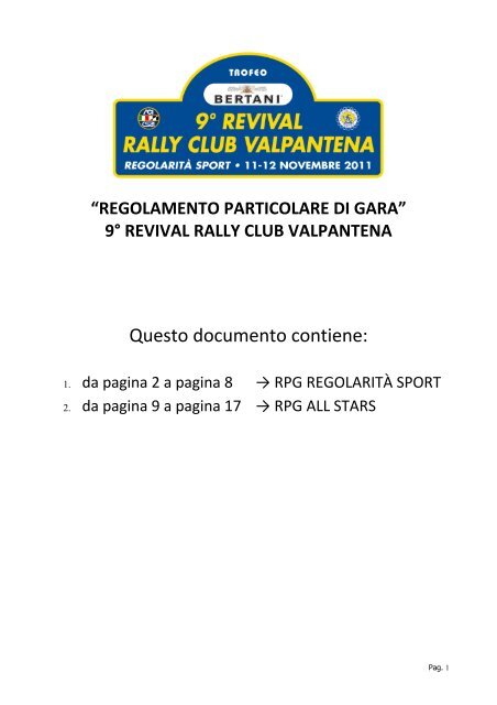 Regolamento - Rally Club Valpantena