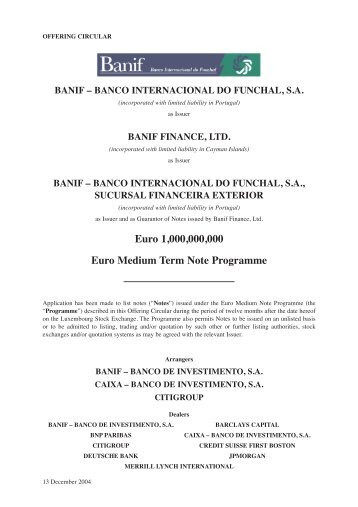 banif finance, ltd.