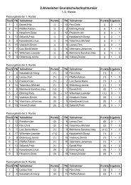 Paarungen 1.+2. Klasse - Schach in Segeberg