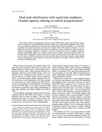 Dual-task interference with equal task emphasis: Graded capacity ...