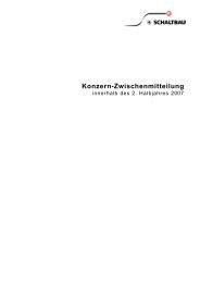 Konzern-Zwischenmitteilung - Schaltbau Holding AG